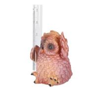 iplusmile Pluviomètre avec Tube en Verre Marron Forme Hibou en Résine Décoration Extérieure Classique, Mesure Précise des Précipitations pour Jardin et Pelouse