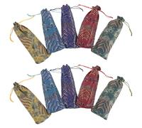 iplusmile Pochette de Rangement Style Chinois pour Peigne en Tissu Doux Fermeture Sécurisée, Lot de 10 Paquet Brodés pour Mariage et Emballage Présent