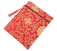 iplusmile Pochette en Soie Rouge pour Scriptures Bouddhistes Fonction D'organisation et Transport à Main, pour Protéger Documents et Livres Sacrés