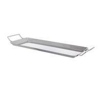 iplusmile Poêle à Frire pour Barbecue Extérieur en Acier Inoxydable Argenté Construction Murale Uniforme et Système Anti-écoulement de Jus, Accessoire Pratique pour Gril