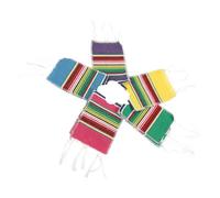 iplusmile Ponchos pour Bouteille De Bière Mexicains 5 Pièces Mini-serapes en Coton Multicolores Décoratifs pour Fête Cinco De Mayo Accessoires Festifs