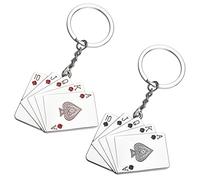 iplusmile Porte-clés et Finition Soignée Cartes à Jouer en Alliage, Lot de 2 Pièces, Design Créatif pour DIY et Accessoires de Poker Uniques