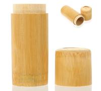 iplusmile Pot en Bambou pour Allumettes Couvercle et Grattoir Intégré | Surface Émaillée, Format Portable et Élégant, Rangement Polyvalent pour Bâtonnets D’parfum, Cotons-tiges, Salon ou Hôtel