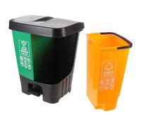 iplusmile Poubelle Double Cuisine à Pédale, 16 L, Plastique, Couvercle | Tri Sec et Humide, Double Compartiment, Usage la Cuisine ou Bureau, Format 4,23 Gal, Bac Séparé
