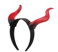 iplusmile Serrage-tête à Cornes de Démon en Polypropylène Rouge et Noir, Bandeau D'halloween Léger pour Fête et Cosplay, Accessoire de Tête pour Costume de Diable, Bal Masqué et Carnaval