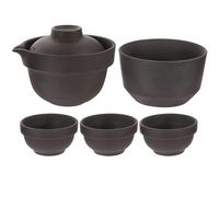 iplusmile Service à Thé Chinois Kit de Tasse à Thé en Céramique 1 Set Noir en Argile Violette 1 Théière et 4 Tasses Paquet de Transport Réunions Entre Amis