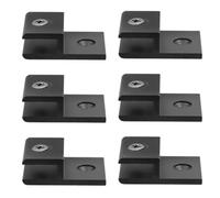 iplusmile Support de Miroir Pince latérale pour vitre 6 Clips Alliage d'aluminium Noir Style Contemporain Fixation étagère Murale avec Installation simplifiée