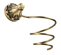 iplusmile Support pour Sèche-cheveux Étagère pour Sèche-cheveux en Cuivre Or, Support Spiral Mural, Rangement Suspendu Anti-rouille pour Salle de Bain