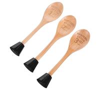 iplusmile Trophée Cuillère en Bois Décoratif, Gravé Lot de 3, Set de Set | Format de Table, Finition Multicolore, Base Incluse, Prix Ludique pour Concours Culinaires et Écoles