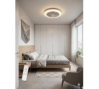 IPN Brezion Plafonnier ventilateur de plafond avec lumière LED 33 W, lustre moderne, 45 cm, 2400 lm, multi-CCT pour chambre, télécommande 3 vitesses, fonction été/hiver, silencieux 45 dB