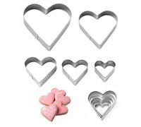 IPNSDON Set de 5 Moules en Forme de Cœur, moule coeur emporte piece,Emporte-Pièces pour Biscuits, Gâteaux et Desserts,pour mariages,Saint-Valentin,anniversaires