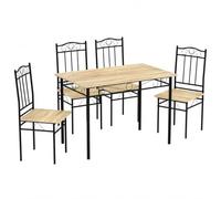 IPOTIUS Table a Manger avec 4 Chaises, 4 Personnes, 109×69cm, Couleur Hêtre