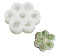 Ipotkitt 1 moule en silicone à 7 cavités en forme de plante blanche pour bonbons, fondant, gâteau, chocolat, cétogène, bombe, gelée, bougies, travaux manuels