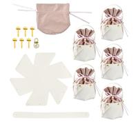 Ipotkitt Lot de 5 sacs cadeaux en cuir synthétique avec cordon de serrage | Mini seau à bonbons avec accents de perles, pour fête prénuptiale, fête prénatale, fête de mariage