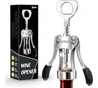 ipow ouvre-vin, ouvre-bouteille de vin en alliage de Zinc, tire-bouchon Wing Heavy Duty, vis de liège manuelle multifonctionnelle pour serveur, argent