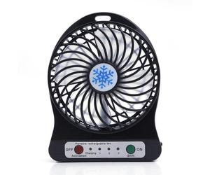 iProtect Mini ventilateur USB en métal à pile - Ventilateur de bureau avec hélice en noir