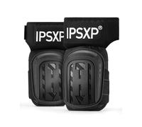 IPSXP Genouillères Professionnelles pour le Travail, Genouillère Carreleur, Jardinage et Construction, avec Double Coussin en Gel Épais et Sangles Antidérapantes Réglables (Noir)