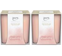 ipuro - Bougie parfumée décorative « Ipuro time for a hug » - Bougies parfumées sensuelles et épurées dans un verre - Bougies parfumées intenses avec des notes de cookie à la vanille - Bougie élégante