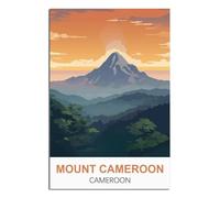 iPuzou Poster de voyage vintage sur toile Mont Cameroun Cameroun 60 x 90 cm pour décoration murale murale salon