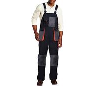 IQYU Salopette de travail extensible pour homme - Grandes tailles - Bretelles pour homme - Salopette de travail boutons - Salopette de travail - Salopette de travail - Pantalon cargo - Salopette de