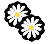 IRCKONCI Lot De 2 Tapis De Bain Mignons 60 X 60 Cm, Motif Floral, Absorbant l'eau, Antidérapant, Doux, Lavable en Machine, for Chambre À Coucher, Cuisine, Salle De Bain, Toilettes(Black)