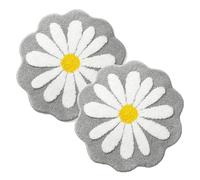 IRCKONCI Lot De 2 Tapis De Bain Mignons 60 X 60 Cm, Motif Floral, Absorbant l'eau, Antidérapant, Doux, Lavable en Machine, for Chambre À Coucher, Cuisine, Salle De Bain, Toilettes(Gray)