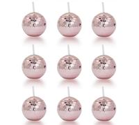 IRCKONCI Paquet De 9 Tasses À Boule Disco Avec Couvercles Et Pailles, Gobelet À Boule Disco Réutilisable De 580 Ml, Bouteille De Sirop De Thé À Paillettes Scintillantes for Bar Disco(Pink)