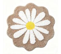 IRCKONCI Tapis De Bain Mignon 60 X 60 Cm, Motif Floral, Absorbant l'eau, Antidérapant, Doux, Lavable en Machine, for Chambre À Coucher, Cuisine, Salle De Bain, Toilettes(Brown)