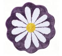 IRCKONCI Tapis De Bain Mignon 60 X 60 Cm, Motif Floral, Absorbant l'eau, Antidérapant, Doux, Lavable en Machine, for Chambre À Coucher, Cuisine, Salle De Bain, Toilettes(Purple)