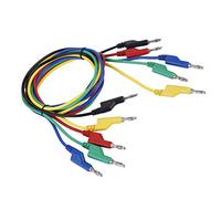 Irfora Fiche Banane Câble, Longueur 1M pour Test | 5 pièces, matériau en cuivre durable, couvercles isolés, pour multimètre, conception à code couleur