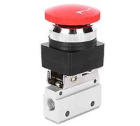 Irfora Pneumatic Mechanical Valve, Compact Aluminum Alloy Design | Résistant à la pression, Bouton-poussoir rouge, Installation facile, Performance fiable, Adapté aux dispositifs médicaux