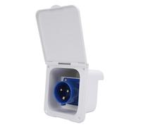 Irfora Prise de Courant de Quai 32A avec Couvercle étanche (White) | ABS résistant aux UV, double méthode de fixation, étanche IP44, utilisation polyvalente pour camping-cars, installation