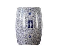 IRHIGBGX Tabouret de Jardin en Céramique Décoratif - Pouf d'Entrée à Chaussures, Bout de Canapé Tambour, Table Auxiliaire, Support Plante et Siège de Patio Extérieur(Dark Blue)