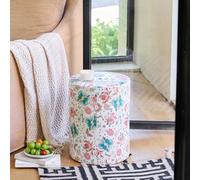 IRHIGBGX Tabouret de Jardin en Céramique Intérieur/Extérieur, Table d'Appoint Chinoiserie avec Dessus Plat Stable, Bout de Canapé Style Bohème, Classique, Rustique ou Bord de Mer(Style19)