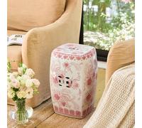 IRHIGBGX Tabouret de Jardin en Céramique Intérieur/Extérieur, Table d'Appoint Chinoiserie avec Dessus Plat Stable, Bout de Canapé Style Bohème, Classique, Rustique ou Bord de Mer(Style 14)