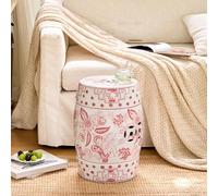 IRHIGBGX Tabouret de Jardin en Céramique Intérieur/Extérieur, Table d'Appoint Chinoiserie avec Dessus Plat Stable, Bout de Canapé Style Bohème, Classique, Rustique ou Bord de Mer(Style 5)