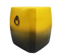 IRHIGBGX Tabouret de Jardin en Céramique, Siège Décoratif Extérieur Robuste, Table d'Appoint de Patio à Dessus Plat, Porte-Plante Chinoiserie, Résistant aux Intempéries(Yellow 2)
