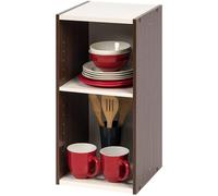 Iris Ohyama, Armoire de rangement avec tiroirs en bois, Modulable,Bureau, Salon - STB-400H, L39.2 x P29.8 x H12.9 cm, Chêne Blanc