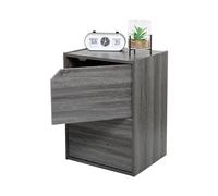 Iris Ohyama, Bibliothèque de Rangement, Meuble avec 2 Portes et 2 étagères, Montage Facile, Design, Modulable, Bureau, Chambre, Salon - Module Shelf MDB-2D-Chêne Gris