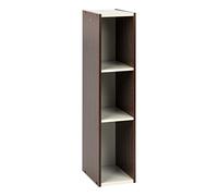 Iris Ohyama, Bibliotheque Gain de Place, Etroite 3 Etageres, Marron, Réglable, Modulable, pour Salon, Bureau, Chambre, Livres, CD, Petit Meuble de Rangement, Montage Facile, UB-9020