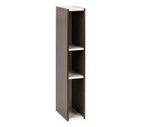 Iris Ohyama, Bibliotheque Gain de Place, Extra Etroite 3 Etageres, Marron, Réglable, Modulable, pour Salon, Bureau, Chambre, Livres, CD, Petit Meuble de Rangement, Montage Facile, UB-9015