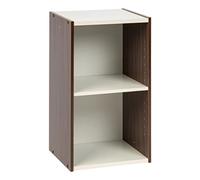 Iris Ohyama, Bibliotheque Gain de Place, Extra Large 2 Etageres, Marron, Réglable, Modulable, pour Salon, Bureau, Chambre, Livres, CD, Petit Meuble de Rangement, Montage Facile, UB-6035