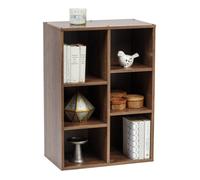 Iris Ohyama, Bibliothèque, Meuble, 6 étagère, Cube de rangement, Modulable, CFR-9060, Marron, L35 x P59 x H83.6 cm