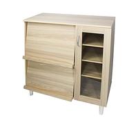 Iris Ohyama Bibliothèque, Meuble d'appoint, Buffet en Verre, Vaissellier, Design & Moderne, Solide, Design, Bureau,Chambre, Salon, 39x90x94, KBN-9390, Marron Clair