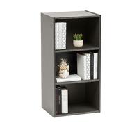 Iris Ohyama, Bibliothèque, Meuble de Rangement, Meuble d'appoint,3 étagères Fixes,Design, Modulable, Bureau, Chambre, Salon- Module Shelf MDB-3 - Chêne Gris