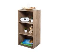 Iris Ohyama, Bibliothèque, Meuble de Rangement, Meuble d'appoint,3 étagères Fixes,Design, Modulable, Bureau, Chambre, Salon- Module Shelf MDB-3 - Marron Cendré