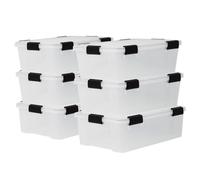 Iris Ohyama, Boite de Rangement Hermétique, 30L, Lot de 6, Transparent, DDAT-LS
