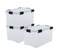 Iris Ohyama, Boite de Rangement Hermétique, 70L, Lot de 3, Transparent, DDAT-LD Iris Ohyama, Boîtes de rangement, Boîte de...