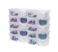 Iris Ohyama, Boite de Rangement Multi-Usages, 2L, Set de 20 | Fermeture Facile, Empilables, en Plastique, pour Vêtement, Étagères, École, Organisation, Jouet, Papeterie, MCB-2