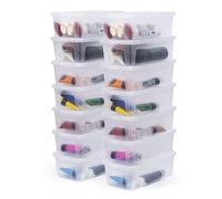 Iris Ohyama, Boite de Rangement Multi-Usages, 5L, Set de 14 | Fermeture Facile, Empilables, en Plastique, pour Vêtement, Étagères, École, Organisation, Jouet, Papeterie, MCB-5